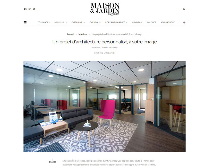 Un projet d’architecture personnalisé, à votre image 3 Article dans Maison et Jardin Magazine sur Enid